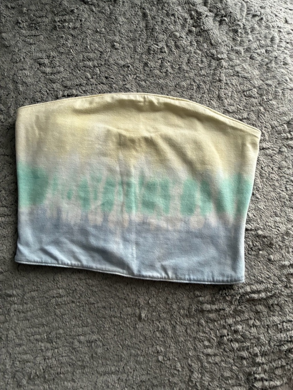 SO Pastel Tie-Dye Hoodie in Mint, Light Blue & Pale Yellow tube top